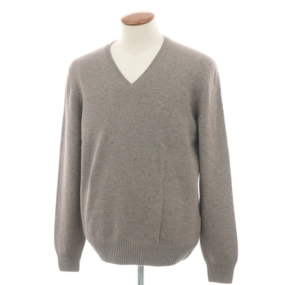 【新品】バルバ BARBA ウールレーヨンカシミヤ Vネック  プルオーバーニット トープ系【 50 】【 状態ランクN 】【 メンズ 】