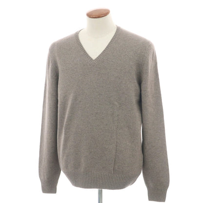【新品】バルバ BARBA ウールレーヨンカシミヤ Vネック プルオーバーニット トープ系【 50 】【 状態ランクN 】【 メンズ 】