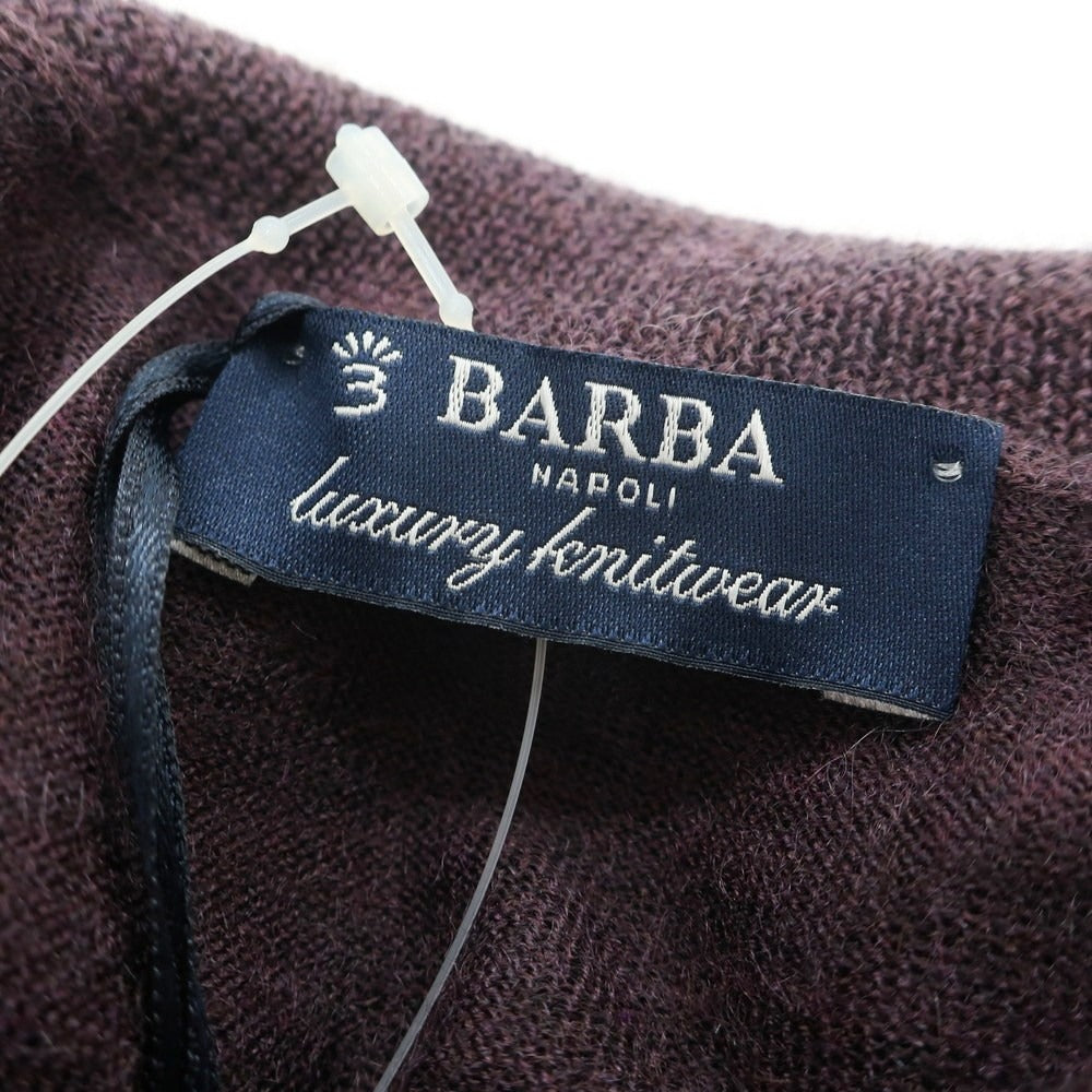 【新品】バルバ BARBA ハイゲージ カシミヤシルク タートルネック プルオーバーニット パープル【 50 】【 状態ランクN 】【 メンズ 】