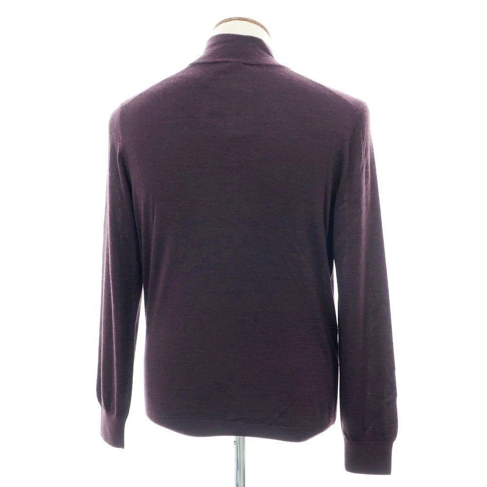 【新品】バルバ BARBA ハイゲージ カシミヤシルク ハーフジップ プルオーバーニット パープル【 50 】【 状態ランクN 】【 メンズ 】