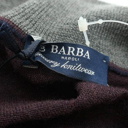 【新品】バルバ BARBA ハイゲージ カシミヤシルク ハーフジップ プルオーバーニット パープル【 50 】【 状態ランクN 】【 メンズ 】