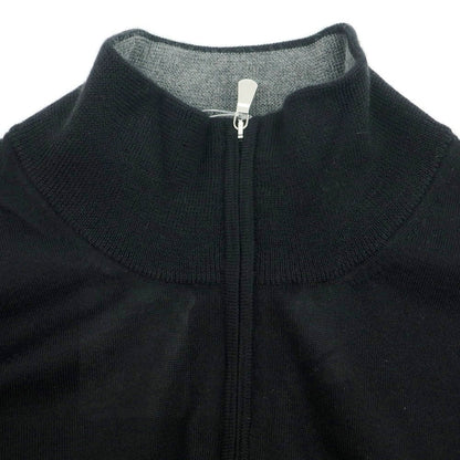 【新品】バルバ BARBA ハイゲージ カシミヤシルク スタンドカラー ダブルジップ カーディガン ブラック【 50 】【 状態ランクN 】【 メンズ 】