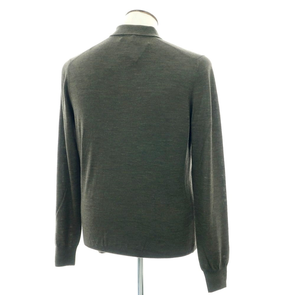 【新品】バルバ BARBA ハイゲージ ウール ハーフジップ 長袖  ポロニット オリーブ【 50 】【 状態ランクN 】【 メンズ 】