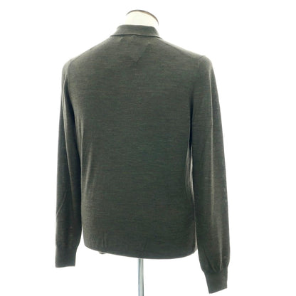 【新品】バルバ BARBA ハイゲージ ウール ハーフジップ 長袖 ポロニット オリーブ【 50 】【 状態ランクN 】【 メンズ 】