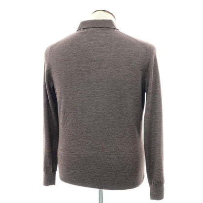 【新品】バルバ BARBA ハイゲージ カシミヤシルク 長袖 ポロニット ブラウン系【 50 】【 状態ランクN 】【 メンズ 】