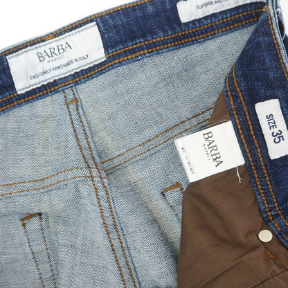[Used] BARBA Stretch Cotton Jeans Denim Pants Navy [35 (L)] [Condition Rank C] [Men&