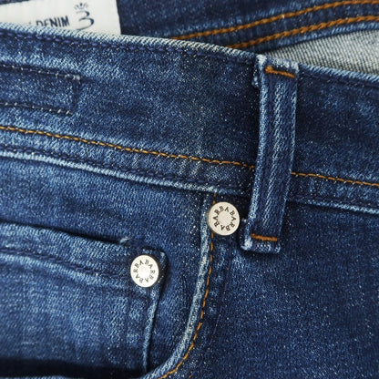 [Used] BARBA Stretch Cotton Jeans Denim Pants Navy [35 (L)] [Condition Rank C] [Men&