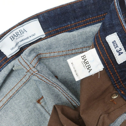 [Used] BARBA Stretch Cotton Jeans Denim Pants Dark Navy [34] [Condition Rank C] [Men&
