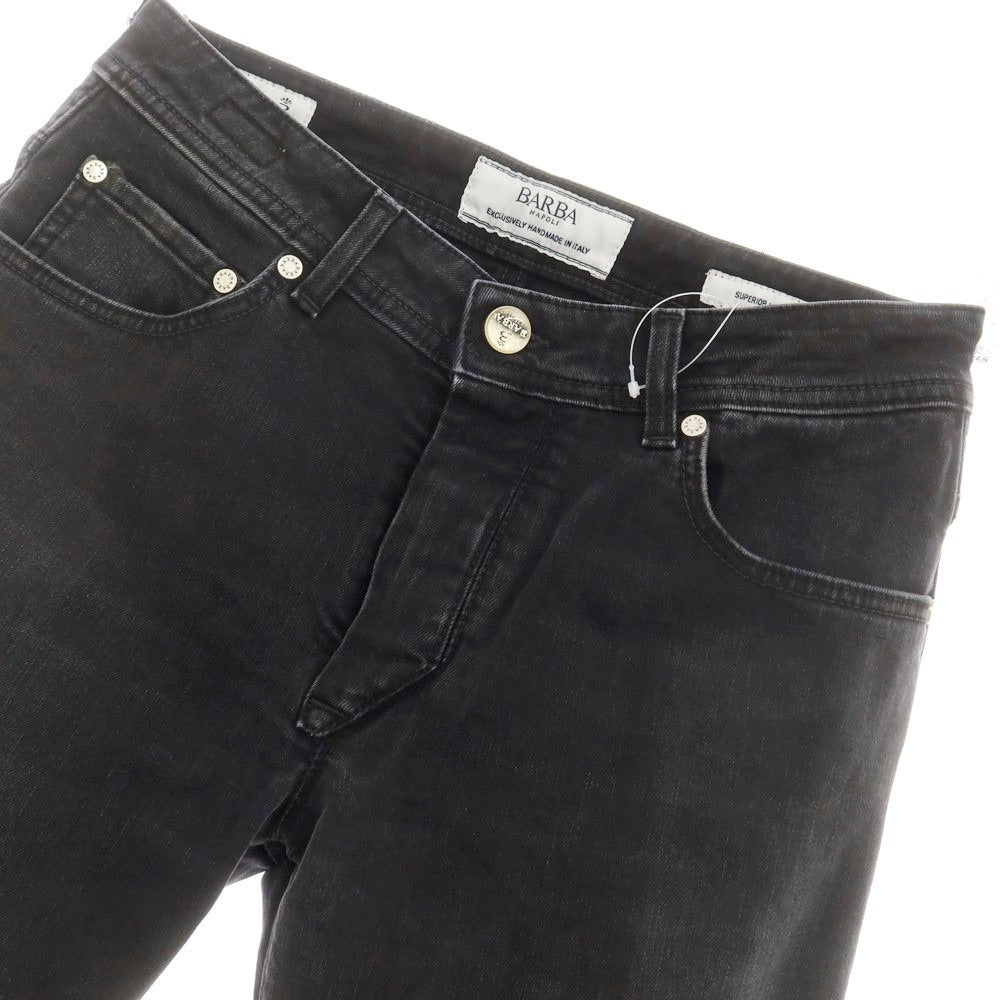 [New Outlet] BARBA Stretch Cotton Jeans Denim Pants Black [34] [Condition Rank N-] [Men&