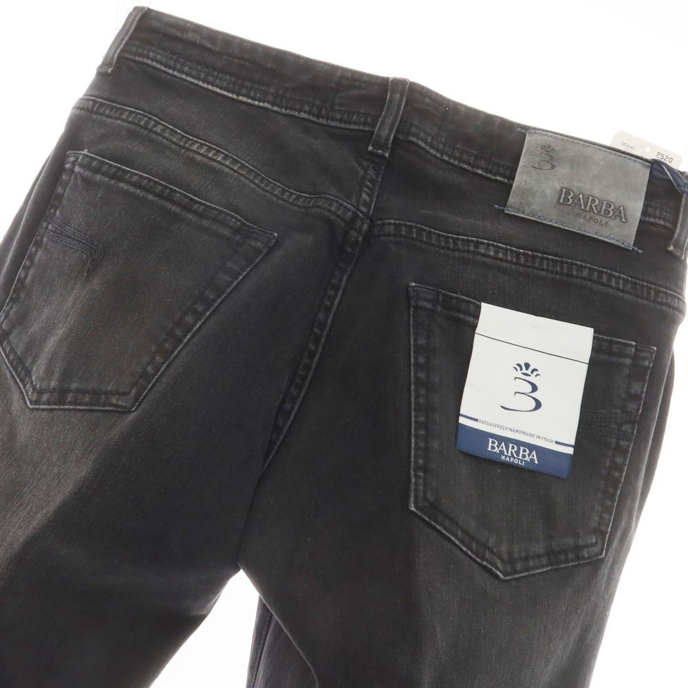 [New Outlet] BARBA Stretch Cotton Jeans Denim Pants Black [34] [Condition Rank N-] [Men&