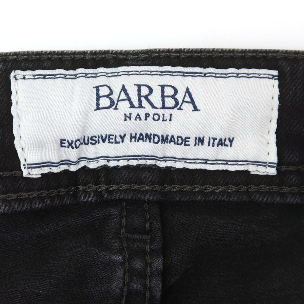 [New Outlet] BARBA Stretch Cotton Jeans Denim Pants Black [34] [Condition Rank N-] [Men&