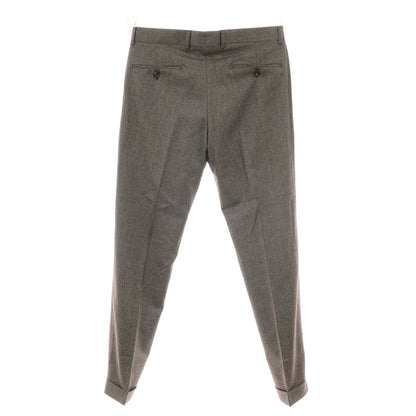 【新品】バルバ BARBA MILANO ウール ハウンドトゥース ドレススラックスパンツ ダークブラウンxグレージュ系【 48 】【 状態ランクN 】【 メンズ 】