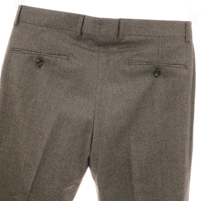 【新品】バルバ BARBA MILANO ウール ハウンドトゥース ドレススラックスパンツ ダークブラウンxグレージュ系【 48 】【 状態ランクN 】【 メンズ 】