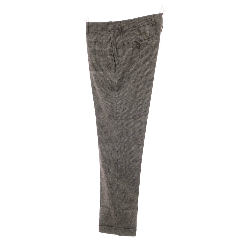【新品】バルバ BARBA MILANO ウール ハウンドトゥース ドレススラックスパンツ ダークブラウンxグレージュ系【 48 】【 状態ランクN 】【 メンズ 】