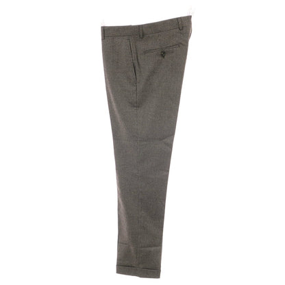 【新品】バルバ BARBA MILANO ウール ハウンドトゥース ドレススラックスパンツ ダークブラウンxグレージュ系【 48 】【 状態ランクN 】【 メンズ 】