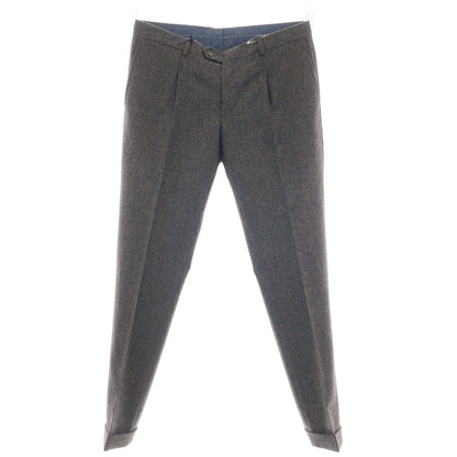 【新品】バルバ BARBA NAPOLI ウール ドレススラックスパンツ ブラウンxブラック【 48 】【 状態ランクN 】【 メンズ 】