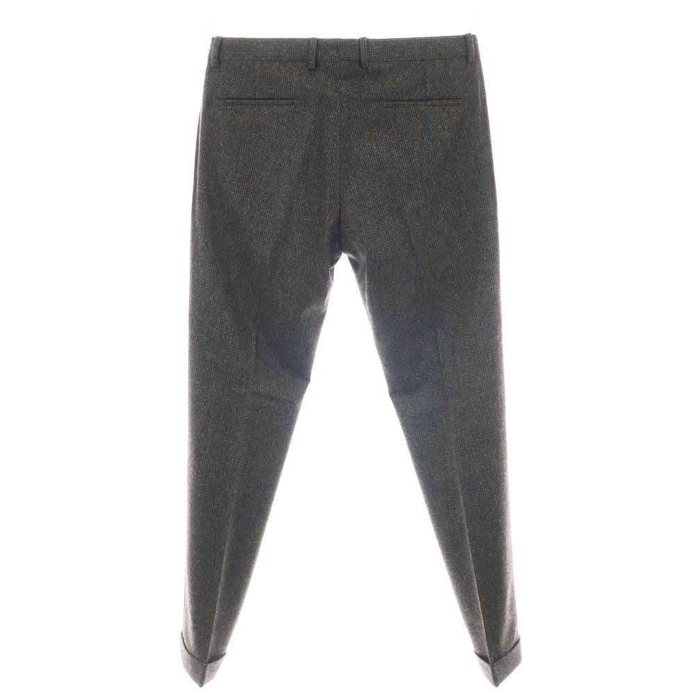 【新品】バルバ BARBA NAPOLI ウール ドレススラックスパンツ ブラウンxブラック【 48 】【 状態ランクN 】【 メンズ 】