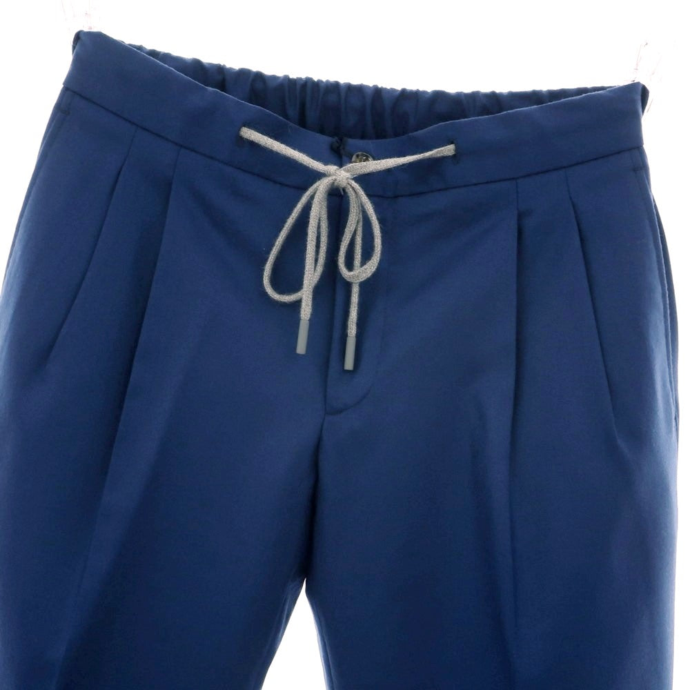 【新品】バルバ BARBA ROMA ウール  イージースラックスパンツ ネイビーブルー【 48 】【 状態ランクN 】【 メンズ 】