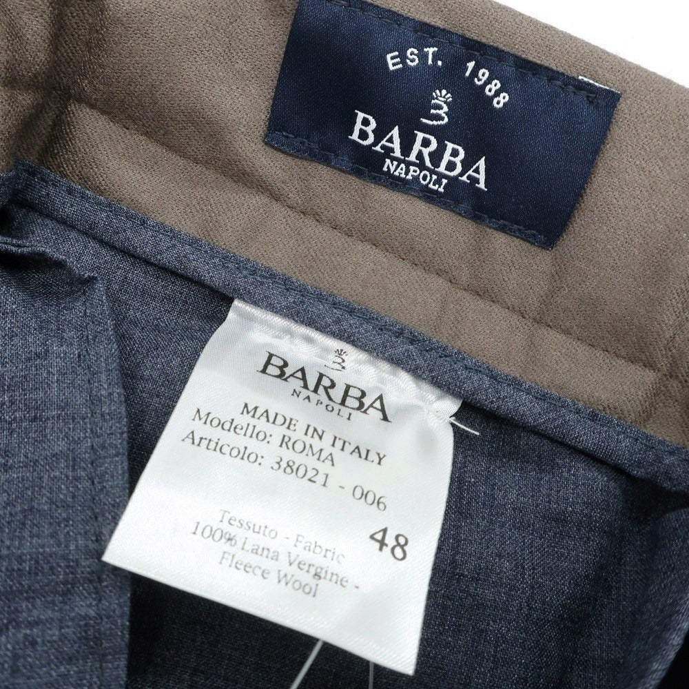 【新品】バルバ BARBA ROMA ウール カジュアルスラックスパンツ アッシュブラウン系【 48 】【 状態ランクN 】【 メンズ 】
