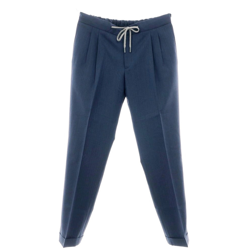 【新品】バルバ BARBA ROMA ウール  イージースラックスパンツ ネイビー【 48 】【 状態ランクN 】【 メンズ 】