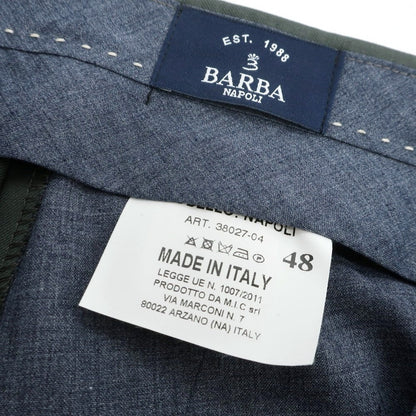 【新品】バルバ BARBA NAPOLI ウールカシミヤ ドレススラックスパンツ ダークグリーン系【 48 】【 状態ランクN 】【 メンズ 】