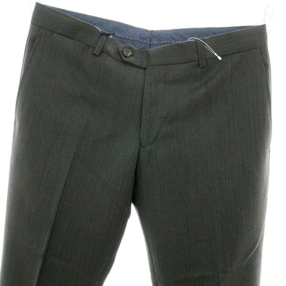 【新品】バルバ BARBA MILANO ウール ドレススラックスパンツ ダークオリーブxブラック【 48 】【 状態ランクN 】【 メンズ 】