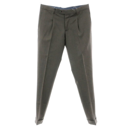 【新品】バルバ BARBA NAPOLI ウール ドレススラックスパンツ ダークブラウン系【 48 】【 状態ランクN 】【 メンズ 】