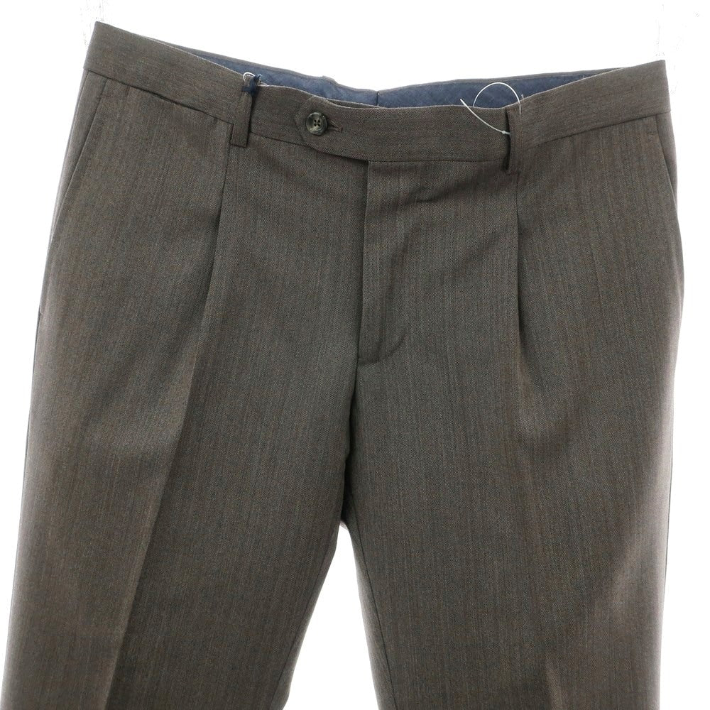 【新品】バルバ BARBA NAPOLI ウール ドレススラックスパンツ ダークブラウン系【 48 】【 状態ランクN 】【 メンズ 】
