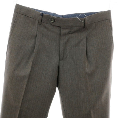 【新品】バルバ BARBA NAPOLI ウール ドレススラックスパンツ ダークブラウン系【 48 】【 状態ランクN 】【 メンズ 】