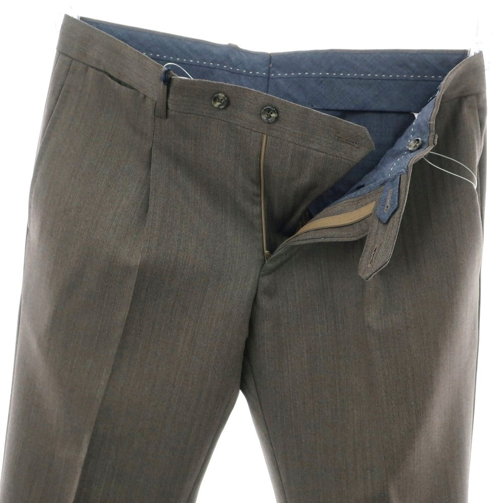 【新品】バルバ BARBA NAPOLI ウール ドレススラックスパンツ ダークブラウン系【 48 】【 状態ランクN 】【 メンズ 】