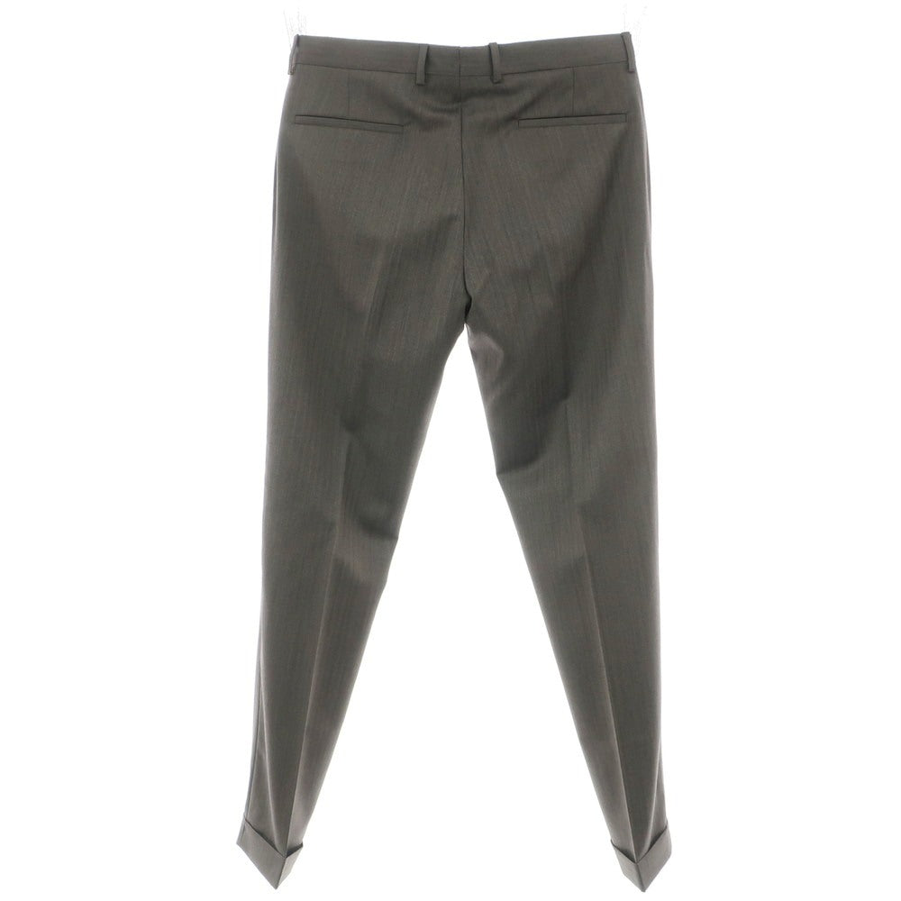【新品】バルバ BARBA NAPOLI ウール ドレススラックスパンツ ダークブラウン系【 48 】【 状態ランクN 】【 メンズ 】