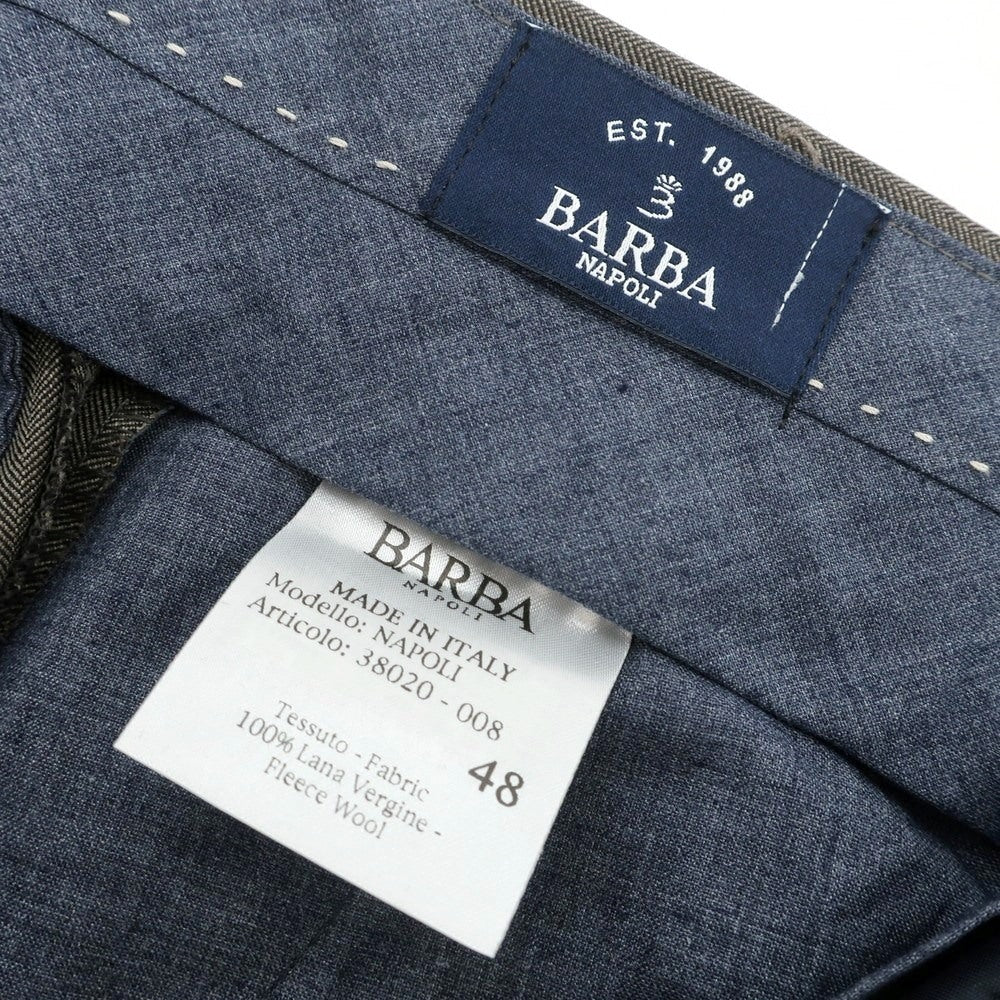 【新品】バルバ BARBA NAPOLI ウール ドレススラックスパンツ ダークブラウン系【 48 】【 状態ランクN 】【 メンズ 】