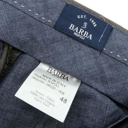 【新品】バルバ BARBA NAPOLI ウール ドレススラックスパンツ ダークブラウン系【 48 】【 状態ランクN 】【 メンズ 】