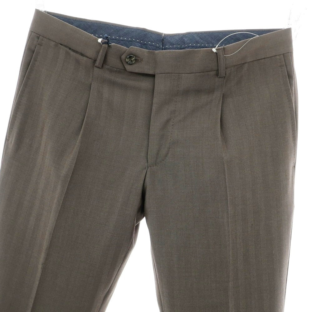 【新品】バルバ BARBA NAPOLI ウール ドレススラックスパンツ トープ系【 48 】【 状態ランクN 】【 メンズ 】