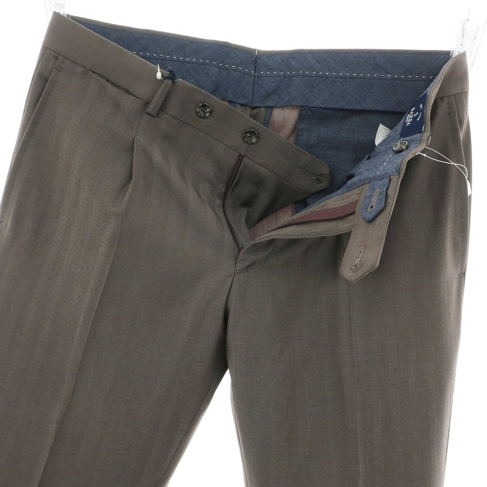 【新品】バルバ BARBA NAPOLI ウール ドレススラックスパンツ トープ系【 48 】【 状態ランクN 】【 メンズ 】