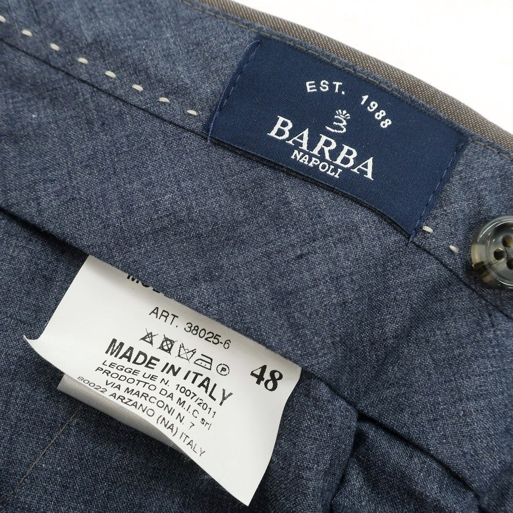 【新品】バルバ BARBA NAPOLI ウール ドレススラックスパンツ トープ系【 48 】【 状態ランクN 】【 メンズ 】