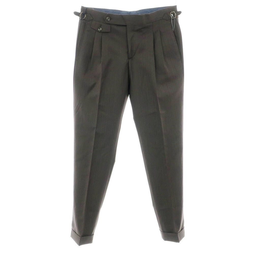 【新品】バルバ BARBA PARMA ウール ドレススラックスパンツ ダークブラウン【 48 】【 状態ランクN 】【 メンズ 】