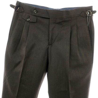 【新品】バルバ BARBA PARMA ウール ドレススラックスパンツ ダークブラウン【 48 】【 状態ランクN 】【 メンズ 】