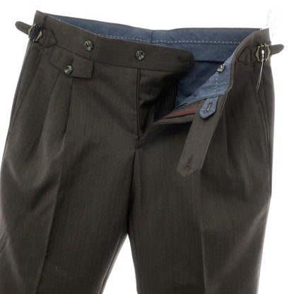 【新品】バルバ BARBA PARMA ウール ドレススラックスパンツ ダークブラウン【 48 】【 状態ランクN 】【 メンズ 】