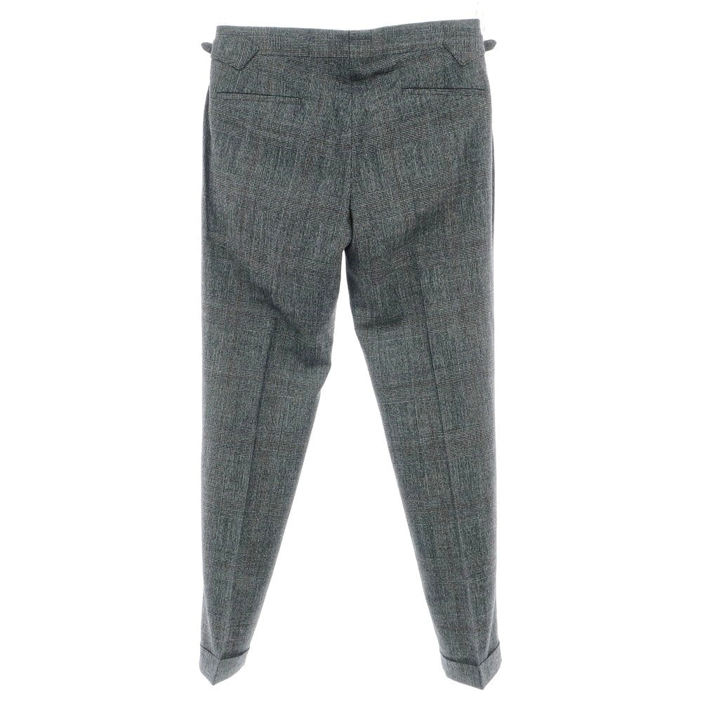 【新品】バルバ BARBA PARMA ウールシルクリネン グレンチェック ドレススラックスパンツ グレー系【 48 】【 状態ランクN 】【 メンズ 】