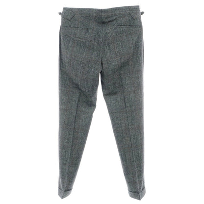 【新品】バルバ BARBA PARMA ウールシルクリネン グレンチェック ドレススラックスパンツ グレー系【 48 】【 状態ランクN 】【 メンズ 】
