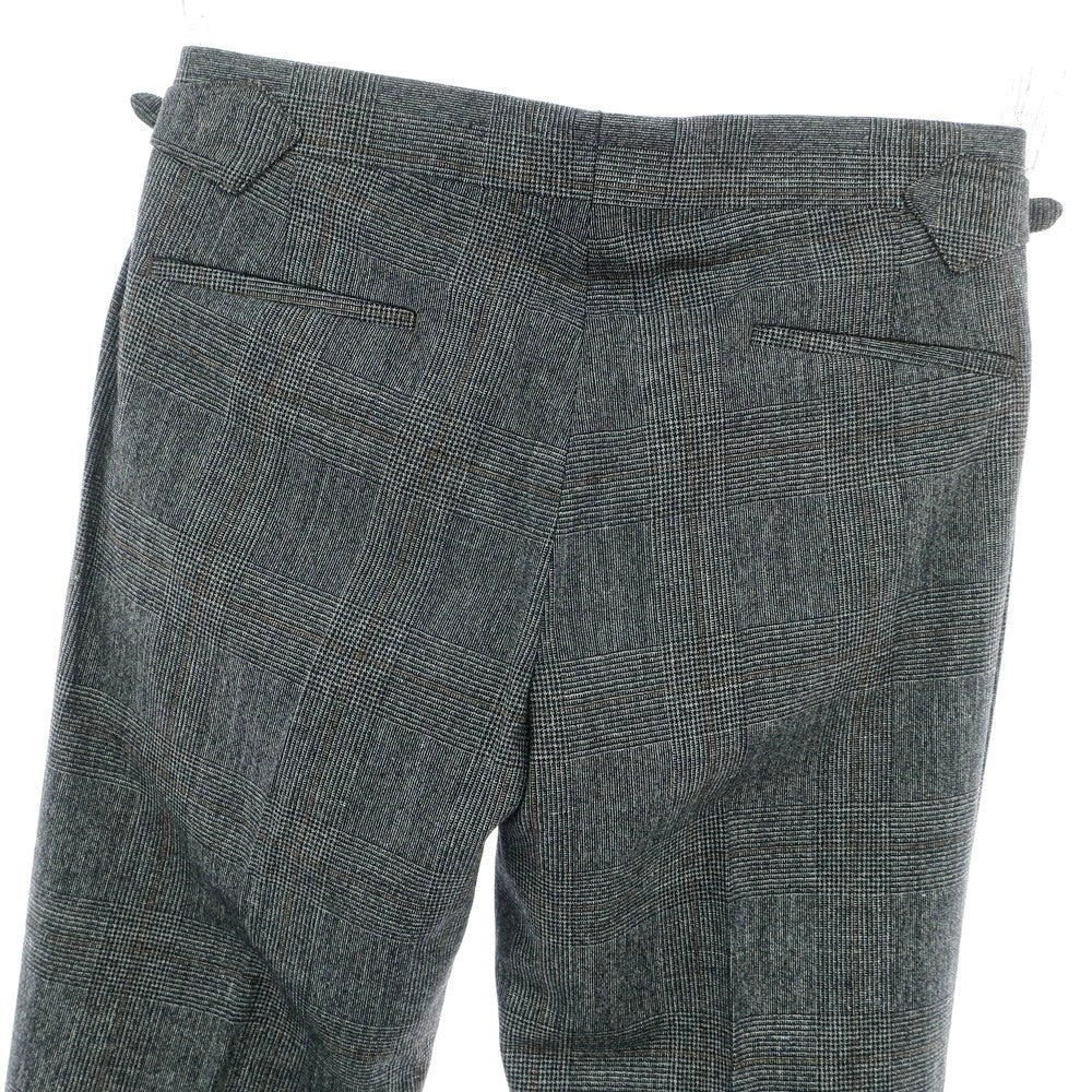 【新品】バルバ BARBA PARMA ウールシルクリネン グレンチェック ドレススラックスパンツ グレー系【 48 】【 状態ランクN 】【 メンズ 】