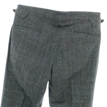【新品】バルバ BARBA PARMA ウールシルクリネン グレンチェック ドレススラックスパンツ グレー系【 48 】【 状態ランクN 】【 メンズ 】