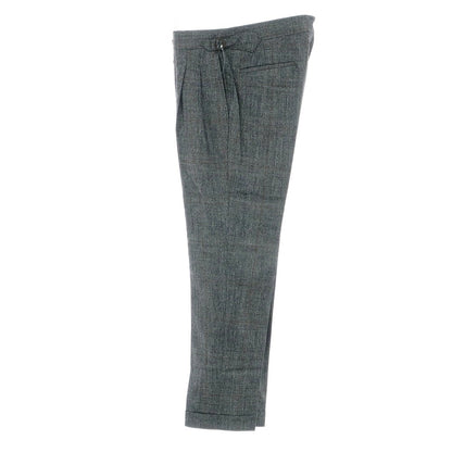 【新品】バルバ BARBA PARMA ウールシルクリネン グレンチェック ドレススラックスパンツ グレー系【 48 】【 状態ランクN 】【 メンズ 】