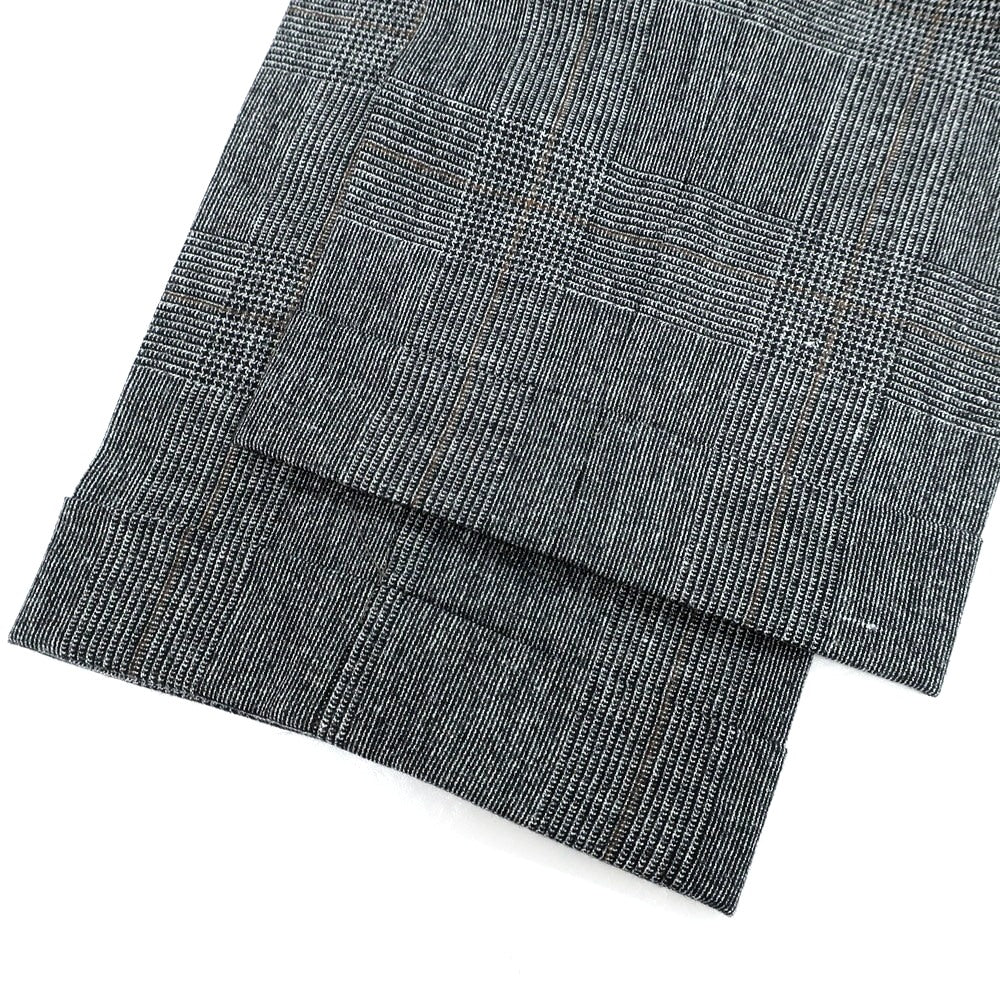 【新品】バルバ BARBA PARMA ウールシルクリネン グレンチェック ドレススラックスパンツ グレー系【 48 】【 状態ランクN 】【 メンズ 】