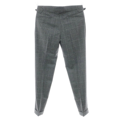 【新品】バルバ BARBA PARMA ウール ウィンドウペンチェック ドレススラックスパンツ グレー【 48 】【 状態ランクN 】【 メンズ 】