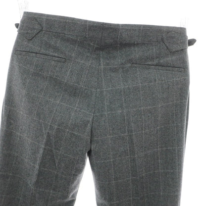 【新品】バルバ BARBA PARMA ウール ウィンドウペンチェック ドレススラックスパンツ グレー【 48 】【 状態ランクN 】【 メンズ 】