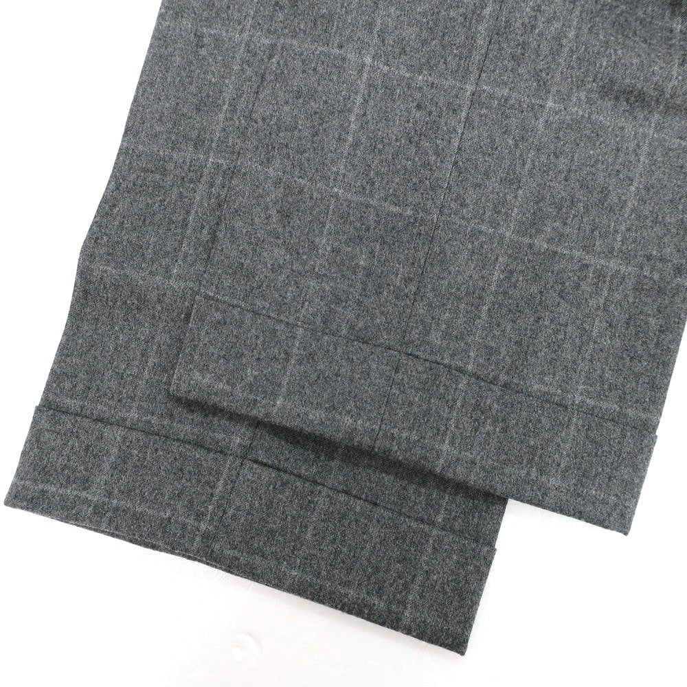 【新品】バルバ BARBA PARMA ウール ウィンドウペンチェック ドレススラックスパンツ グレー【 48 】【 状態ランクN 】【 メンズ 】