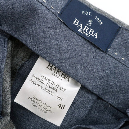 【新品】バルバ BARBA PARMA ウール ウィンドウペンチェック ドレススラックスパンツ グレー【 48 】【 状態ランクN 】【 メンズ 】