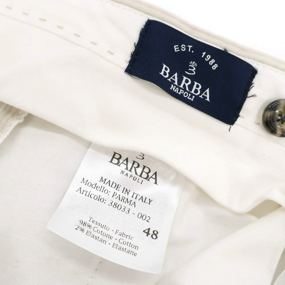 【新品】バルバ BARBA PARMA ストレッチ コットン コーデュロイパンツ アイボリー系【 48 】【 状態ランクN 】【 メンズ 】